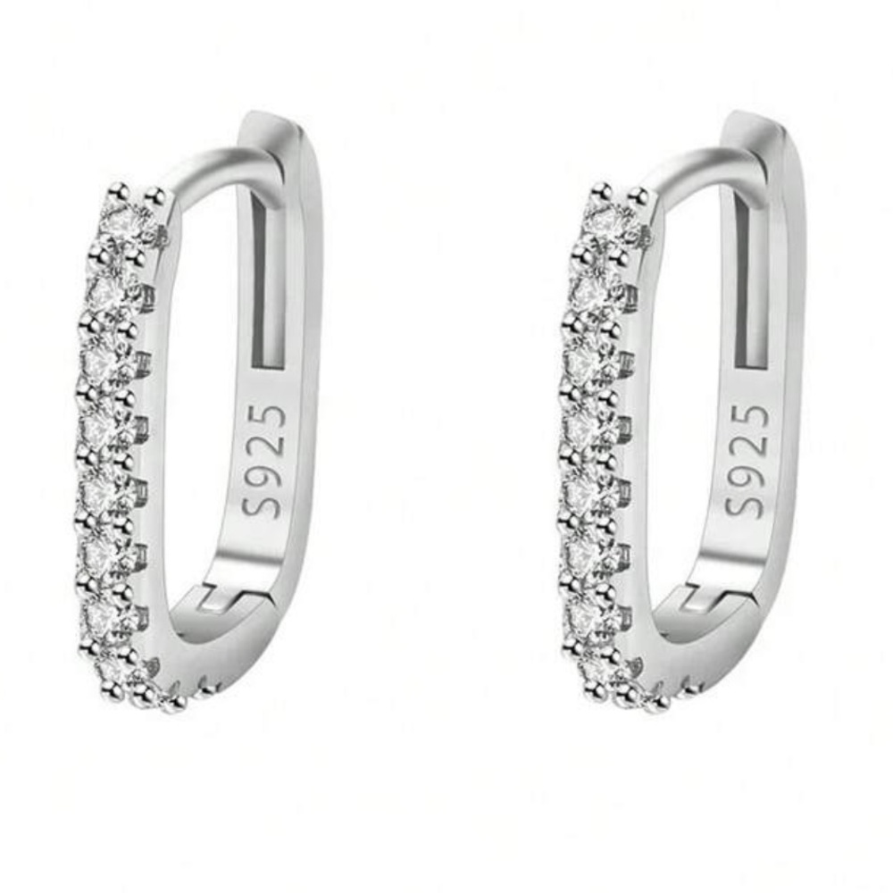 925 Sterling Silver Small Square Hoops